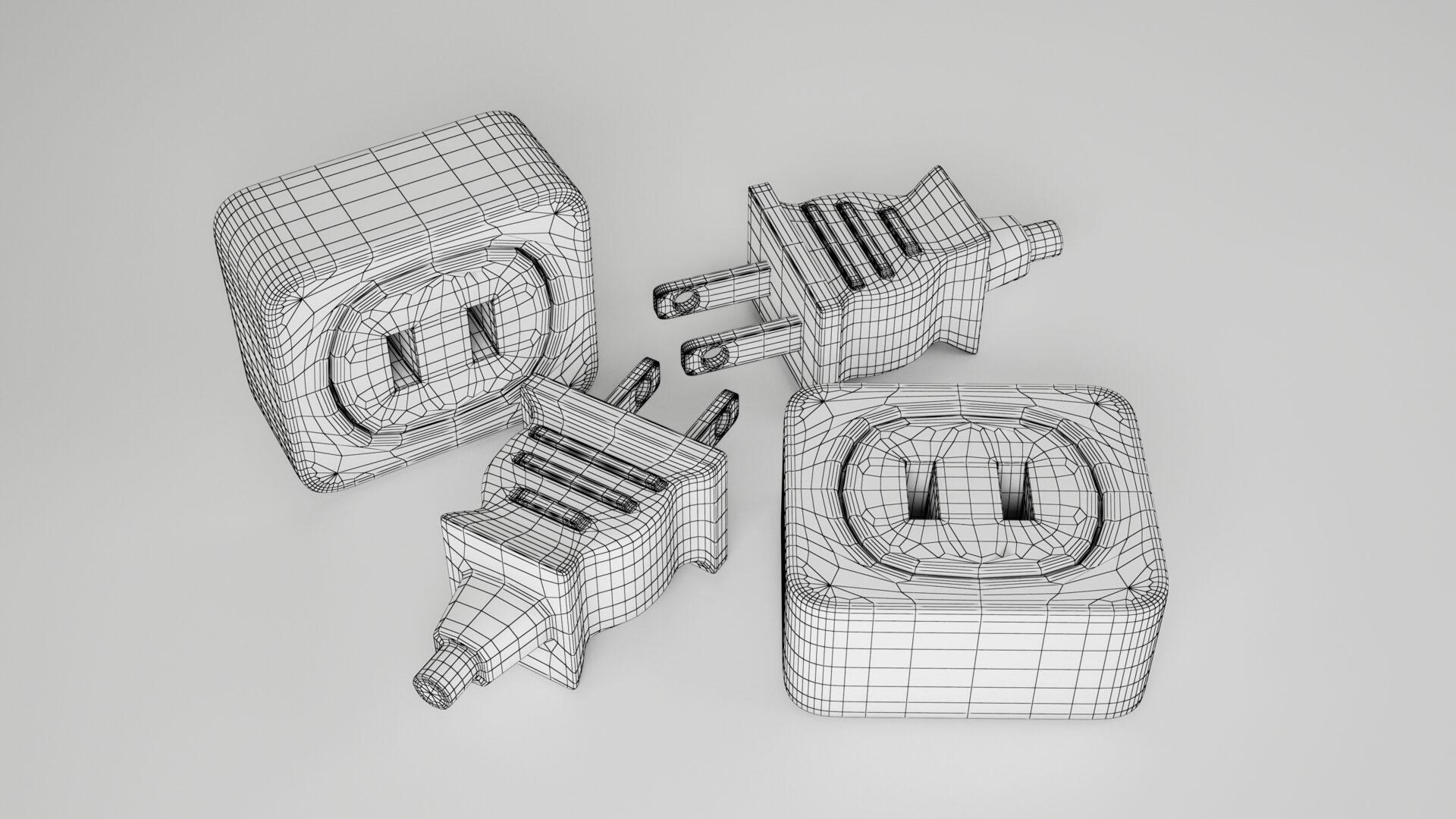 Electrical Plug and Socket 3D Model