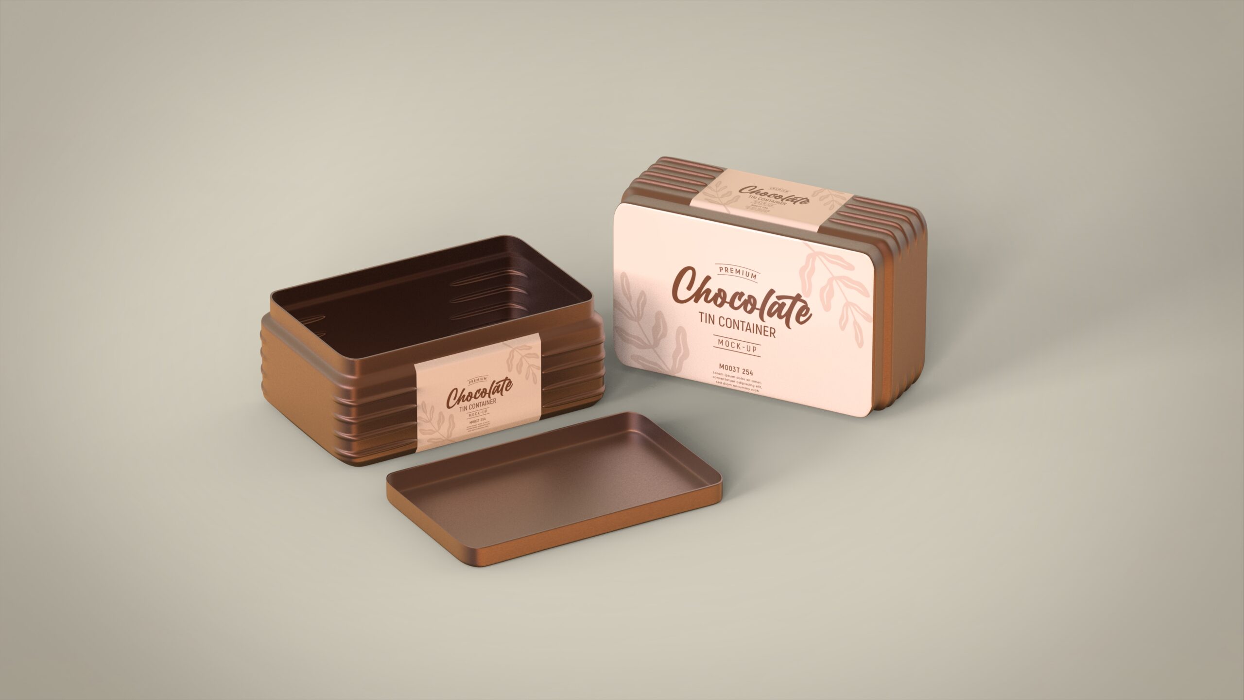 Metal Chocolate Tin Container 3D Model