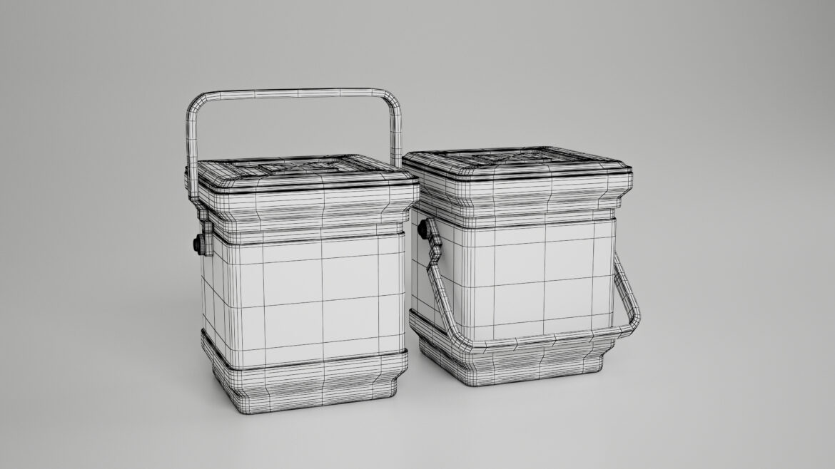Plastic Kitchen Compost Disposal Bin 3D Model