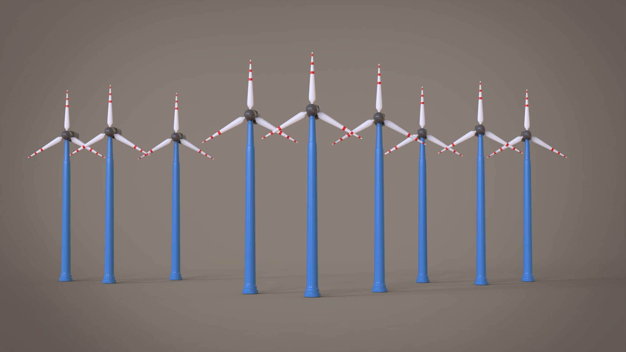 Wind Array Model Wind Turbine 3D Model