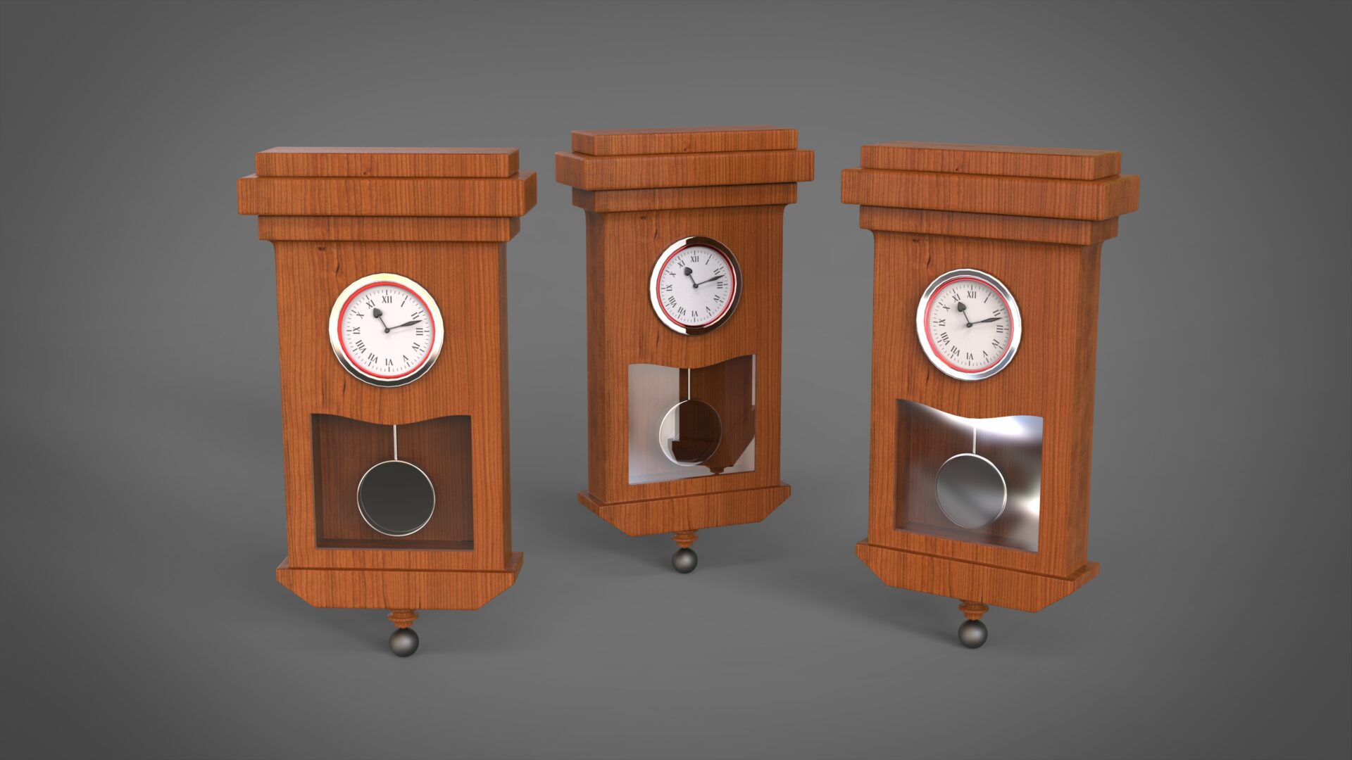 Vintage Pendulum Clock 3D Model